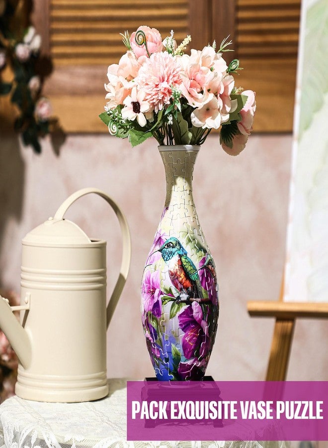 Silipull 3D Puzzle Vase Puzzle Flower Vase Crafted from 160 Curved Plastic Puzzle Pieces 3D DIY Housewarming Gift for Flower Arrangements and Home Decoration(Trochilus) - Image 3